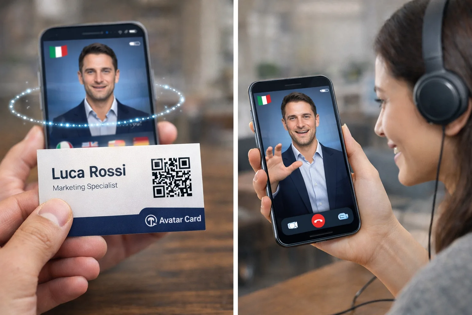 Biglietto da visita con AI: QR code e conversazione con clone digitale