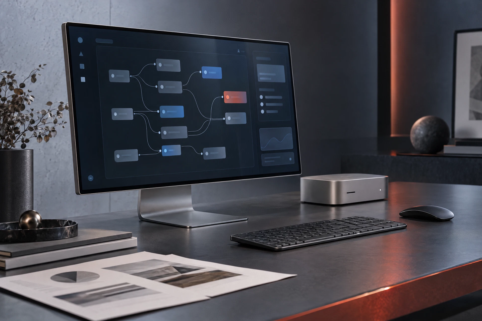 Ambiente di lavoro digitale per progettare flussi e automazioni con agenti AI