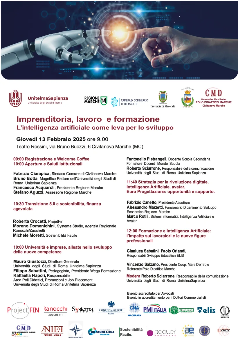 Convegno "Imprenditoria, lavoro e formazione" - L'Intelligenza Artificiale come leva per lo sviluppo